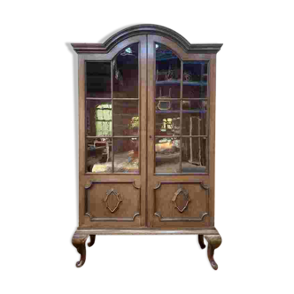 Bibliothèque Vitrine de style anglais en noyer 1900