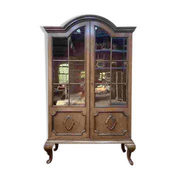 Bibliothèque Vitrine de style anglais en noyer 1900