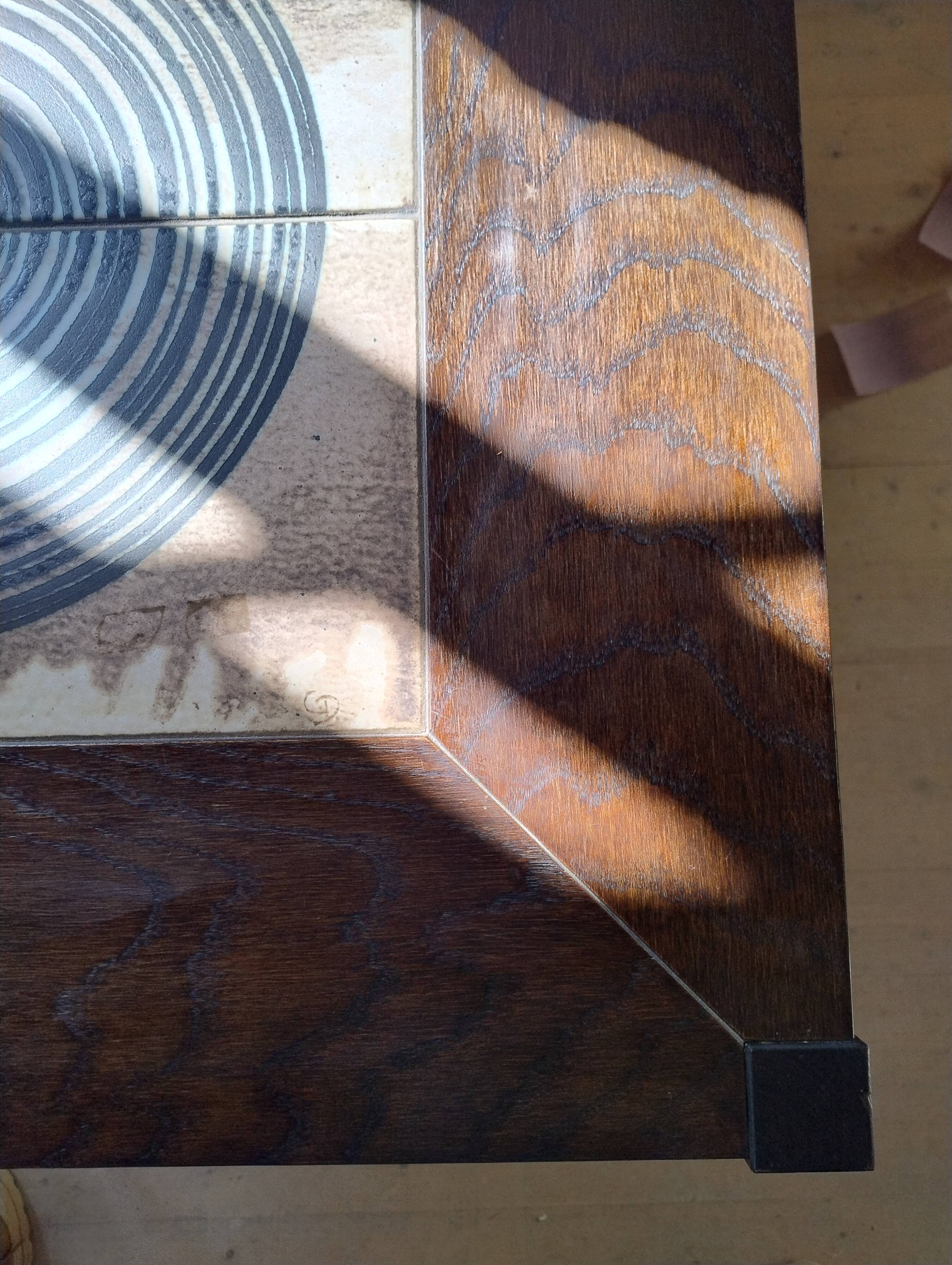 Wood and ceramic coffee table