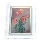 Bouquet of Tulips painting signed Gauthier 20th century