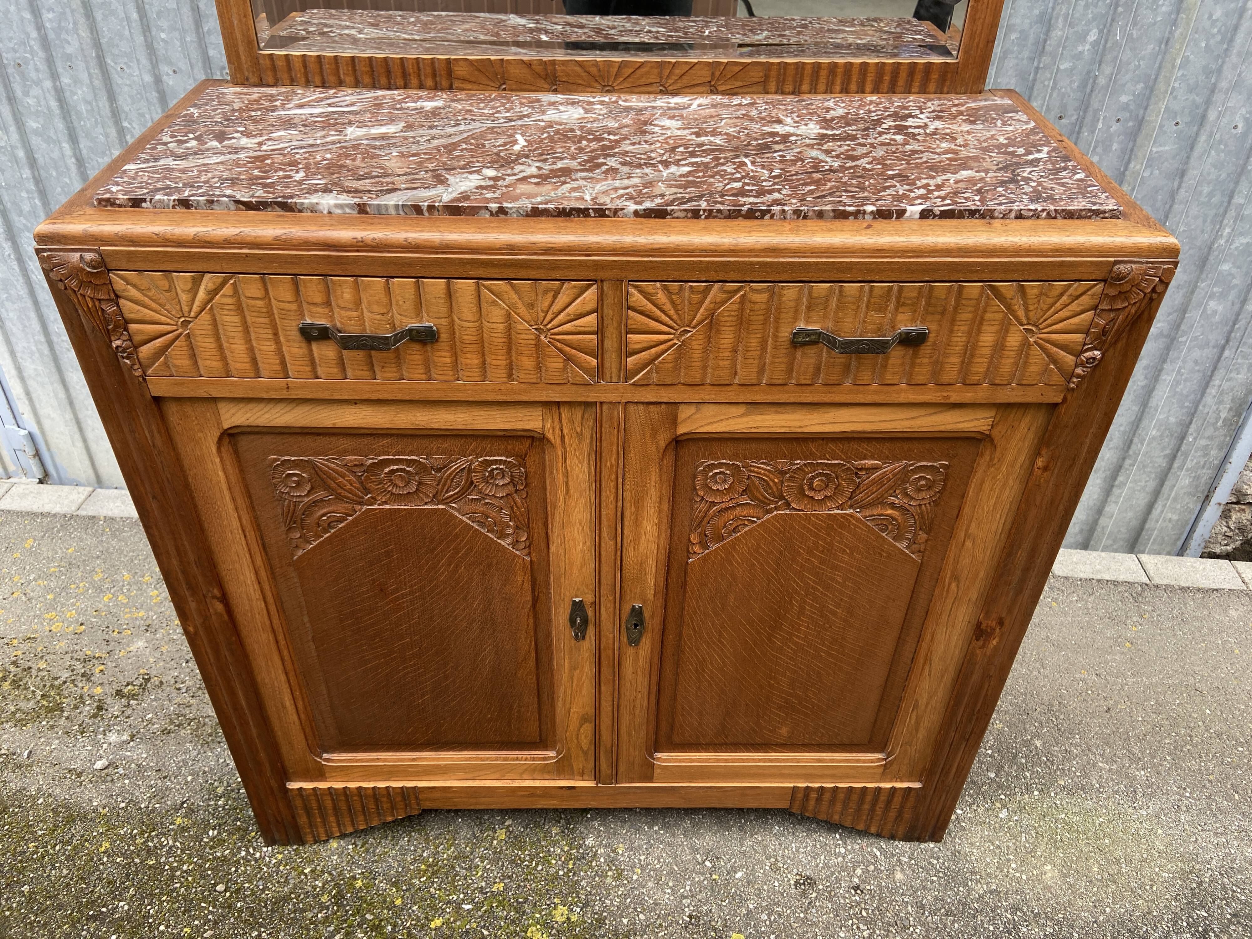 French Art Deco buffet in solid wood