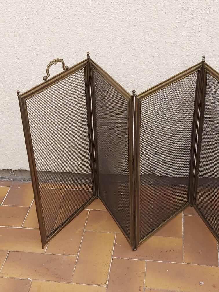 Ancient bronze and brass signed fire pare