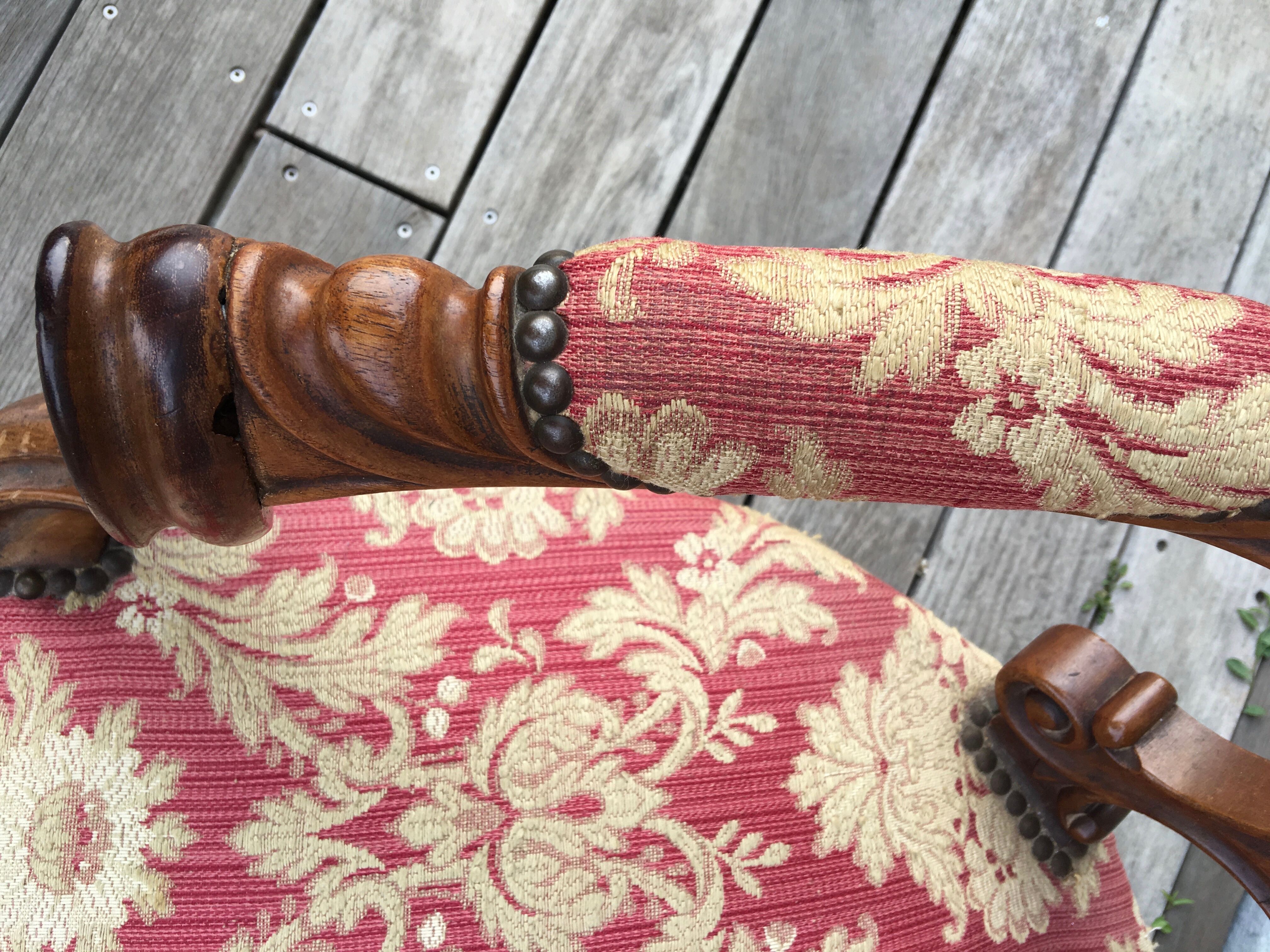 Pair of napoleon III armchairs, 19th century