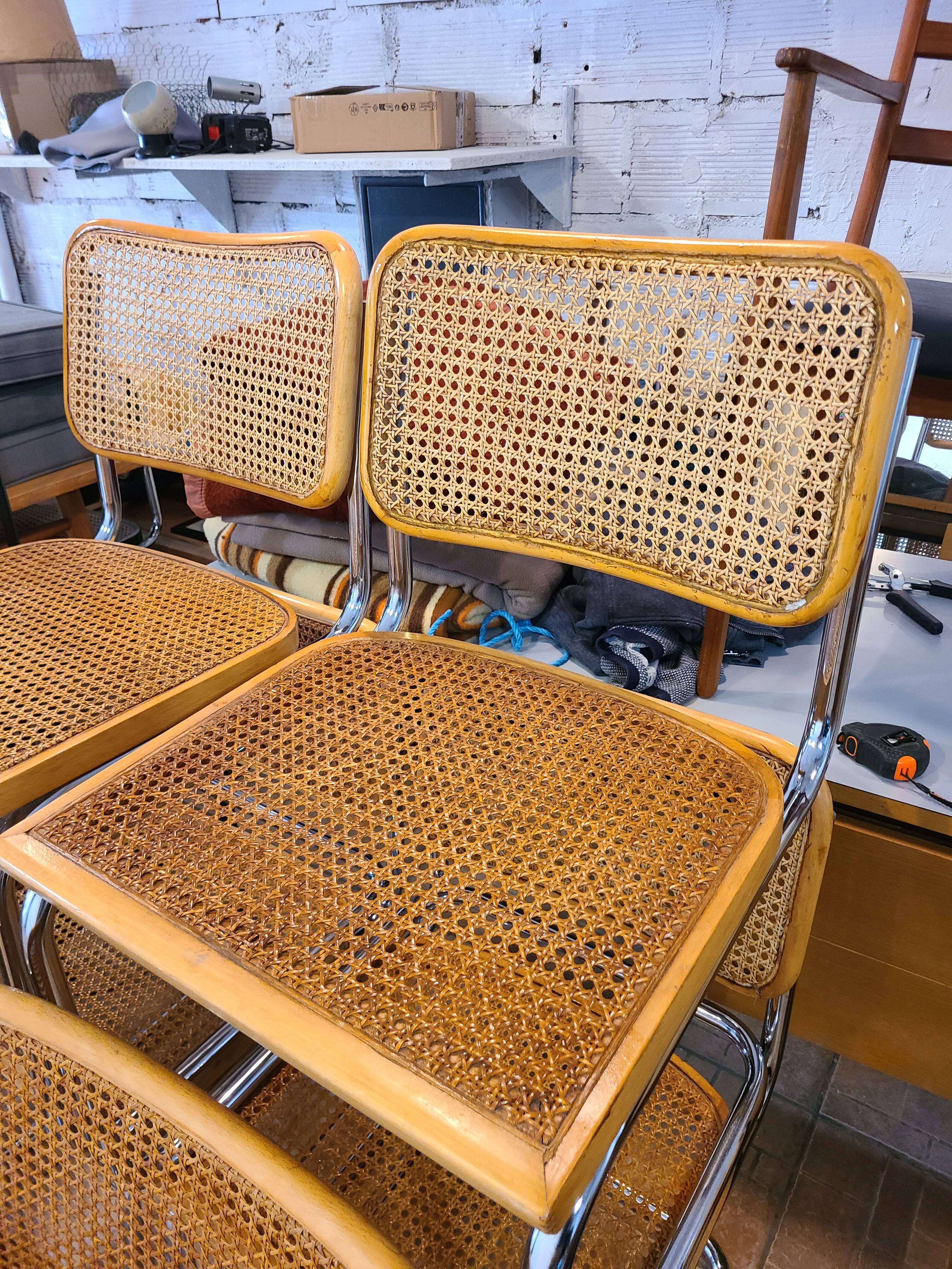 Chaises Cesca B32 design Marcel Breuer vintage