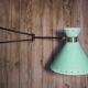 Lampe de potence murale articulée Diabolo du designer René Mathieu - verte