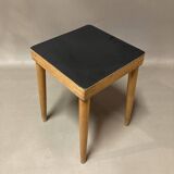 Modular bookcase and stool in black metal and beech, 1960