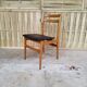 Suite de 5 chaises vintages scandinaves teck 1 simili cuir