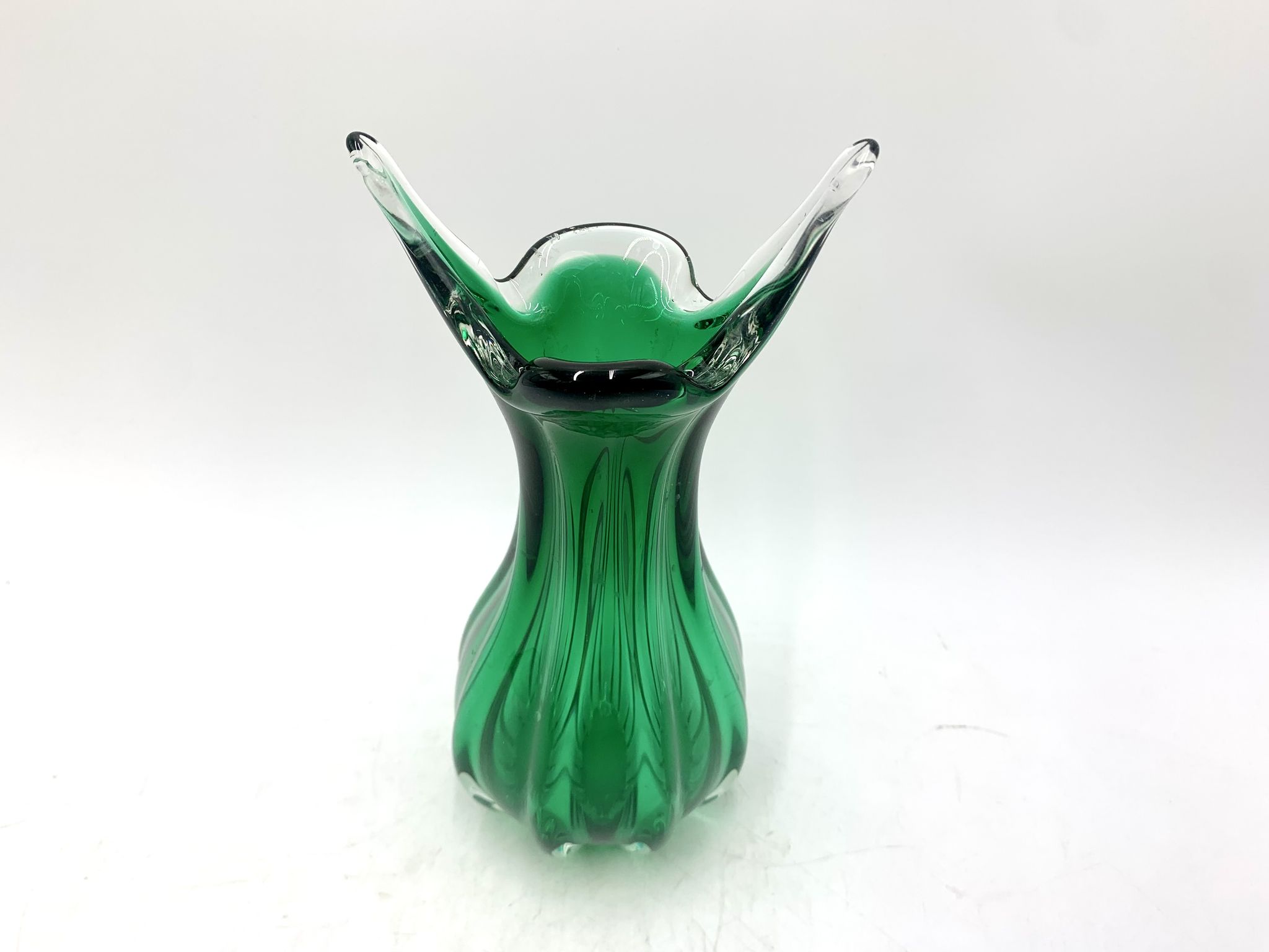 Vase vert Egermann, République tchèque, années 1970