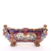 Antique jardinière in majolica Man. Santarelli Gualdo Tadini Italy 1920s