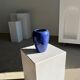 Modern vase oblong dark blue / dark purple H:19cm