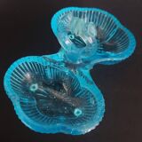 Early 20th century blue molded pressed glass salt cellar