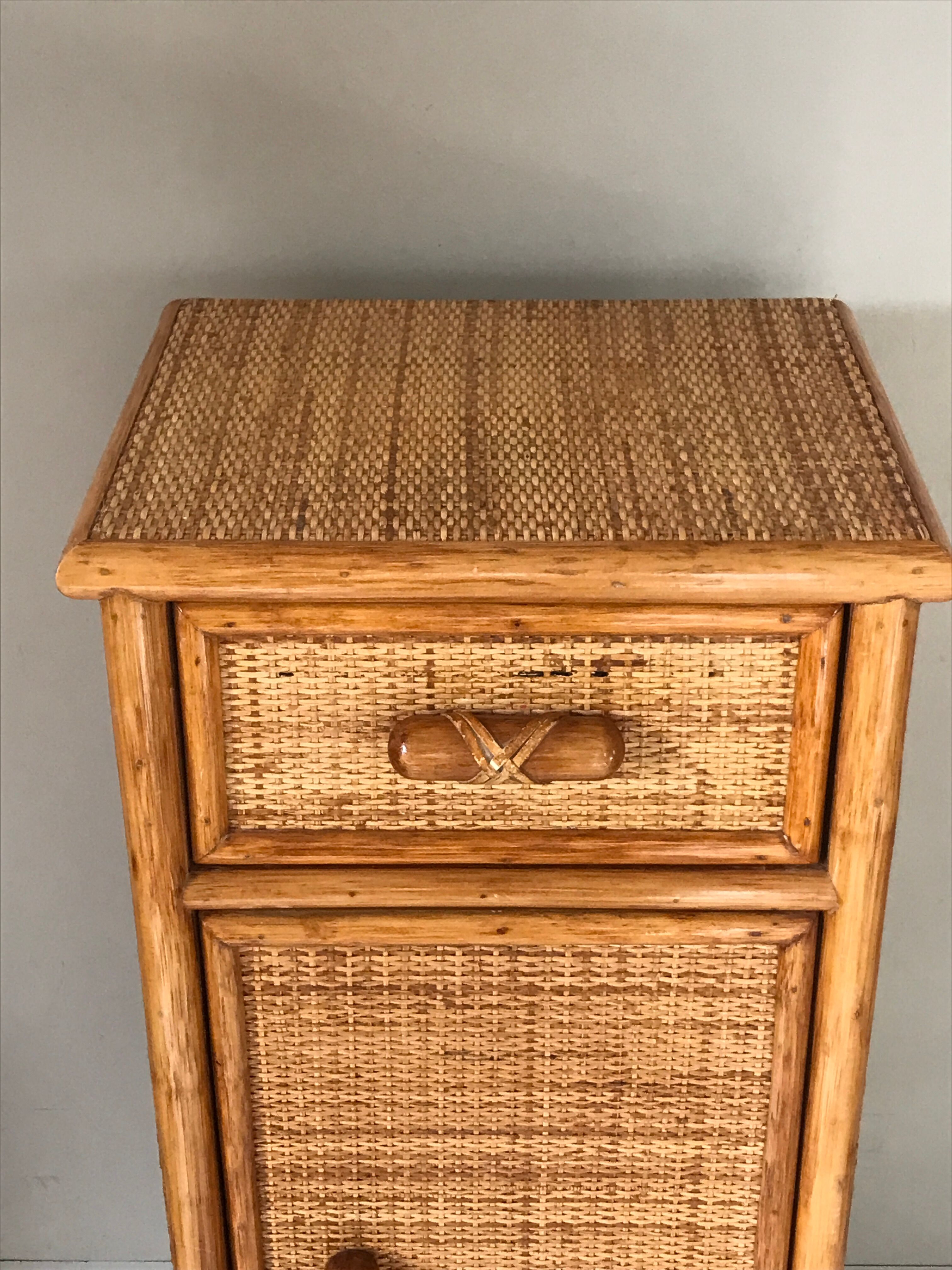 Meuble rotin bambou vintage Annees 80