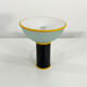 Lampe de table postmoderne  jaune et noire en métal et verre 1980
