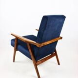 Vintage loft armchair 1970s navy blue velvet - 2 pieces available
