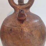 Gargoulette, terracotta jug covered with leather