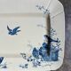 Large rectangular Gien dish in blue ironstone, "Birds" service circa 1870.