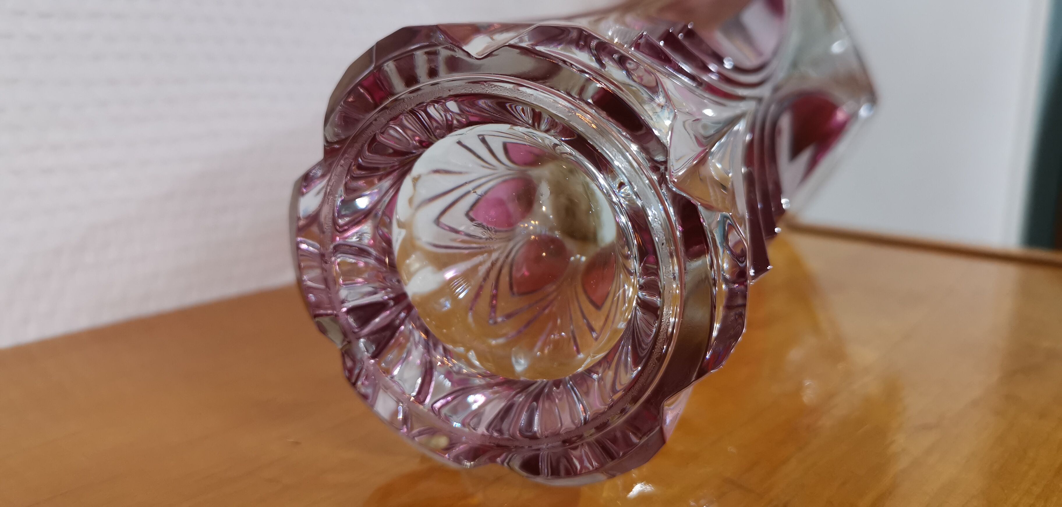 Arques crystal vase model Châtelet rosé