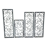 Set of decorative wrought iron panels, 20th century