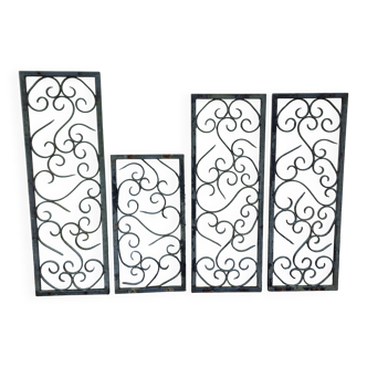 Set of decorative wrought iron panels, 20th century