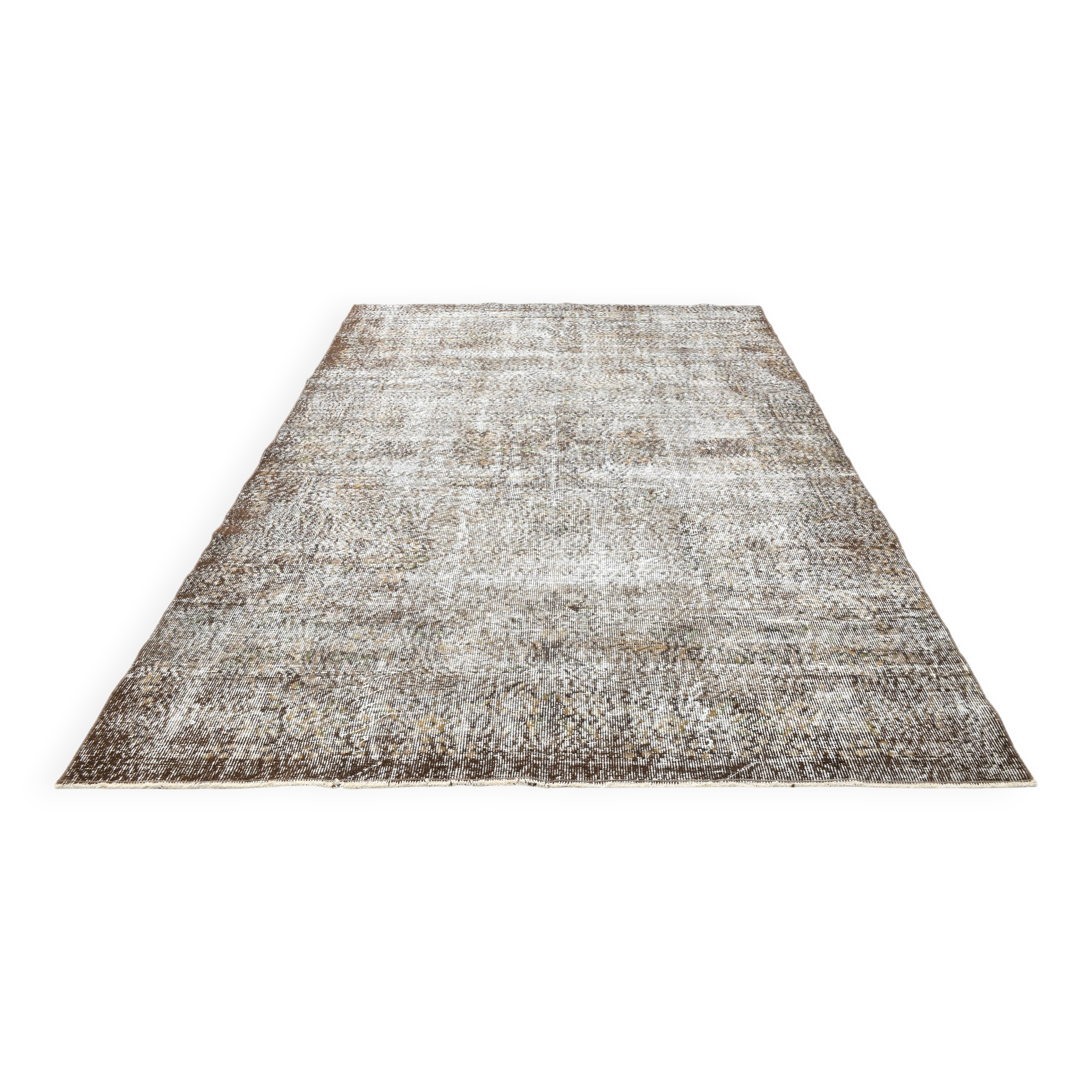 178x295Cm Persian Area Rug, Turkish Antique Rug, Faded Brown Vintage Rug