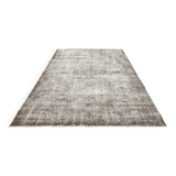 178x295Cm Persian Area Rug, Turkish Antique Rug, Faded Brown Vintage Rug