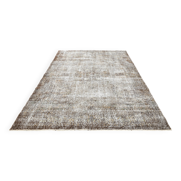 Tapis persan 178 x 295 cm, tapis turc antique, tapis vintage marron délavé