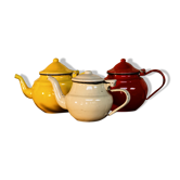 Trio de petites théières émaillées