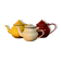 Trio de petites théières émaillées