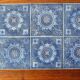 Danish rosewood and blue ceramic tile coffee table, Denmark 1960s