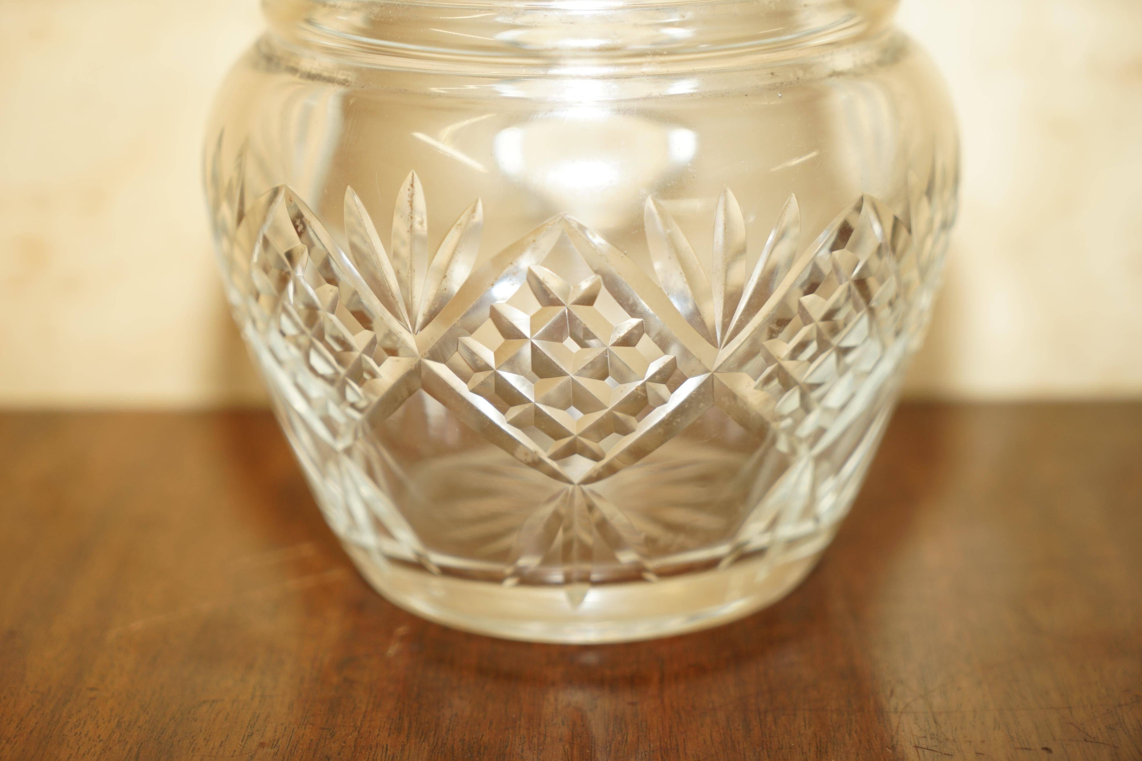 Vintage pair of cut glass Art Deco decanters circa 1930.