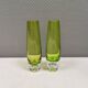Torpedo glass vases in light green colours, inlaid trasparent glass bubbles