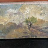 Oil on canvas on old frame