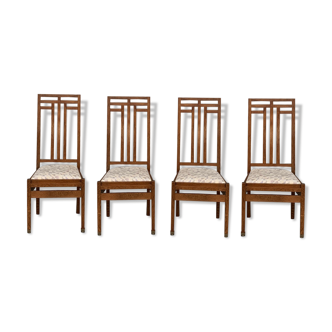 Hague School Art Deco Set of Four Dining Chairs by Cornelis Van Der Sluys (4)