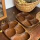 Olive wood platters, in organic shapes.
