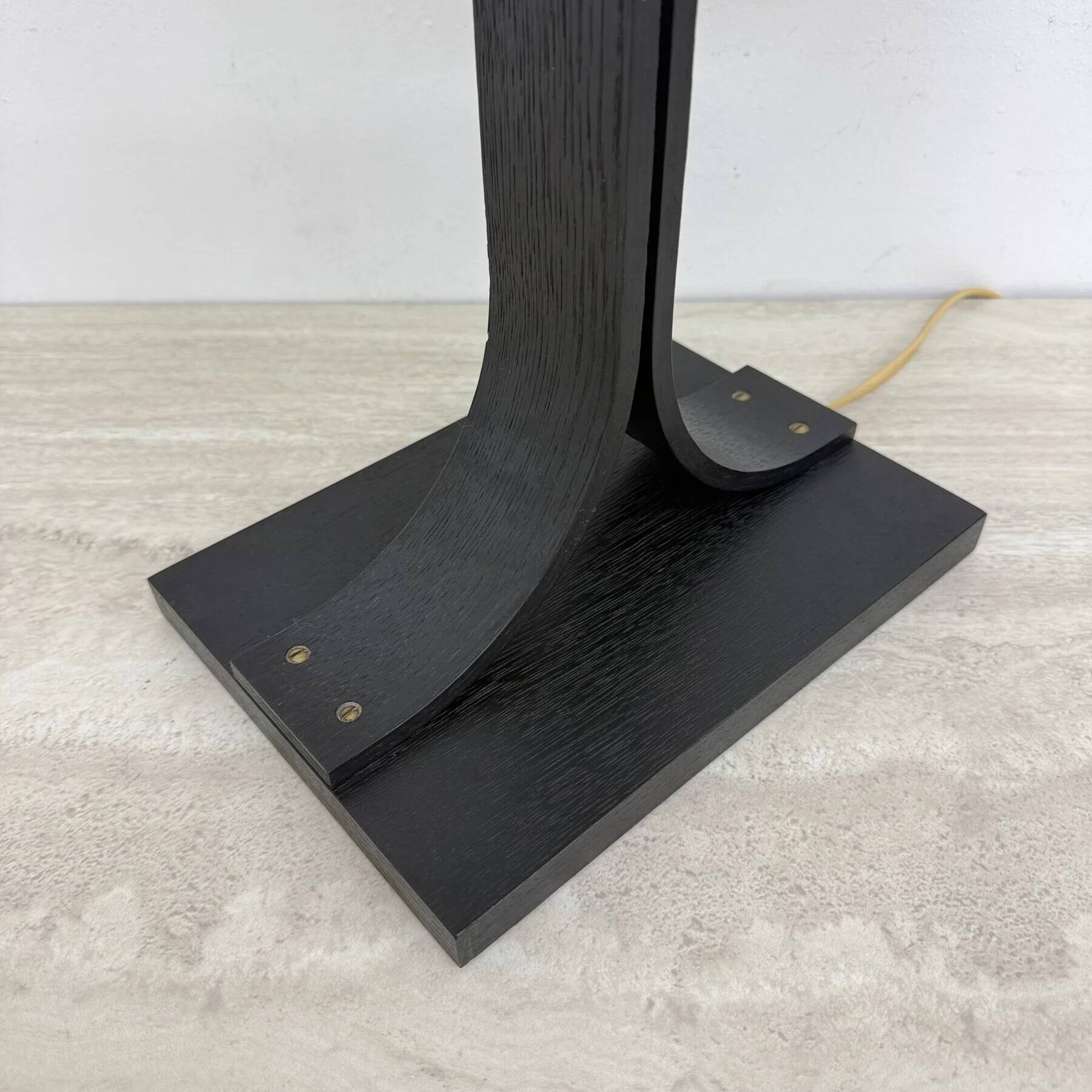 Lampe de table Temde Leuchten avec des sphères en contreplaqué et en verre, années 1970.