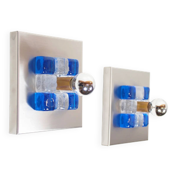 Pair of Murano glass wall lamps by Albano Poli for Poliarte