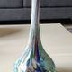Ball vase soliflore with a long chimney neck. In speckled glass in the Murano style.