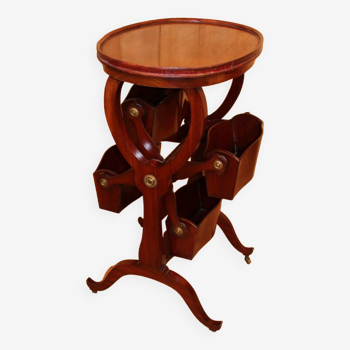 Mahogany Side Table, English, Magazine Holder