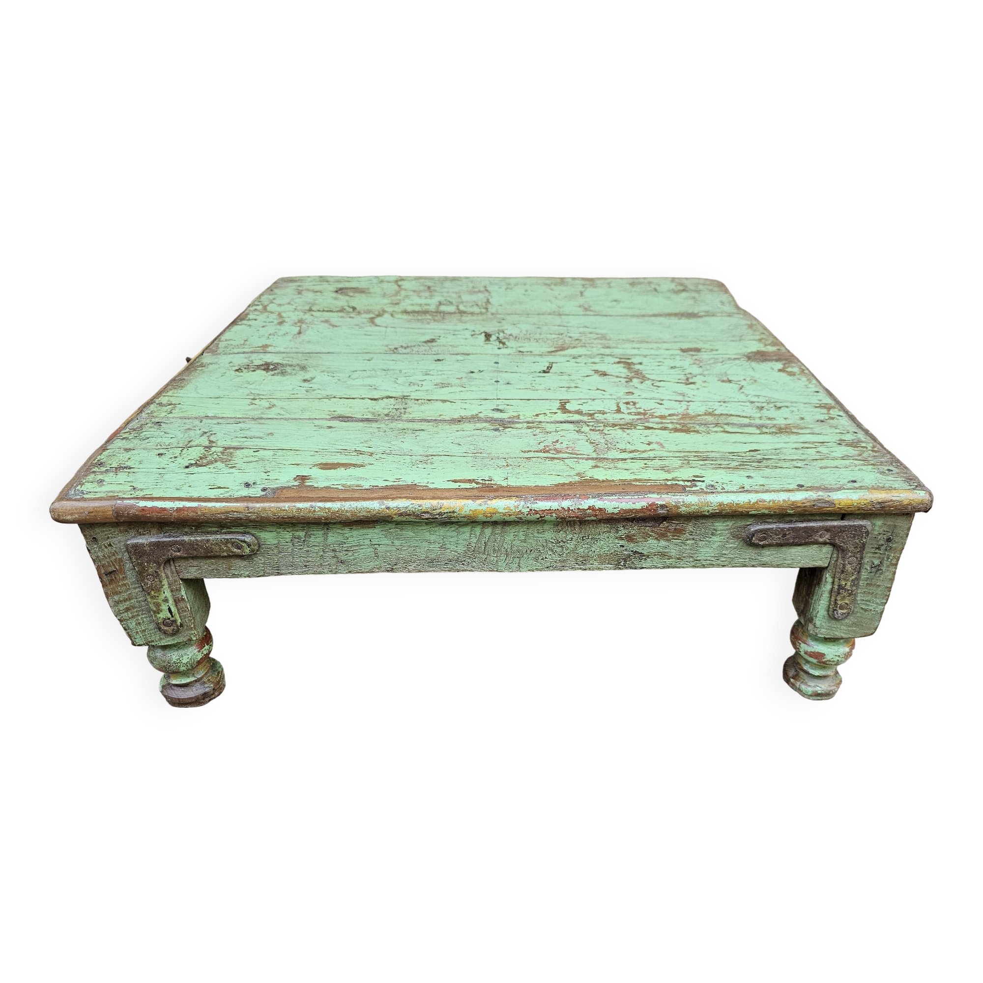 Ancienne table à thé en teck birman