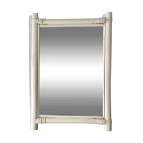 Rattan mirror / white bamboo 60s