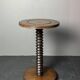 Midcentury brutalist wood turned side table in the style of Charles Dudouyt