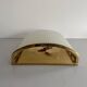 Large heavy glass wall light with a brass frame from the mid-century, 1950s, Italy.