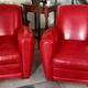 Pair of "Minister" Club Armchairs in red leather – Artisan