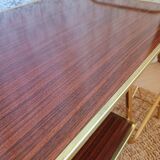 Coffee table with gold metal vinyl holder from the 70s)