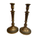 Pair of brass candle holders