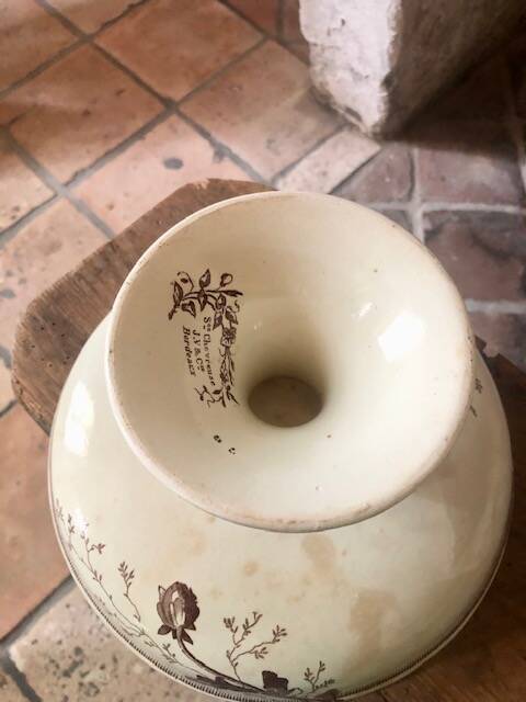 Earthenware compote by Jules Vieillard, Bordeaux