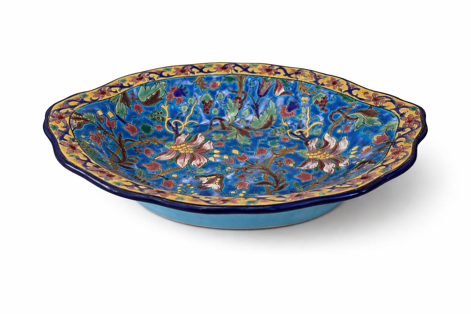Decorative bowl in Longwy enamels