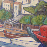 Fishing village with boats