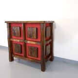Bright brutalist bar furniture aranjou vintage from the 50s 60s in solid elm