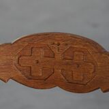 Henning Kjærnulf, set of 8 oak chairs with jute fabric, mid-century Danish, 1960s.